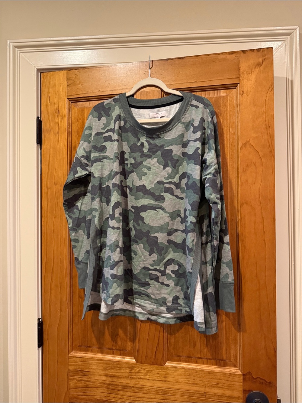 new directions Green Camo Crewneck Sweatshirt